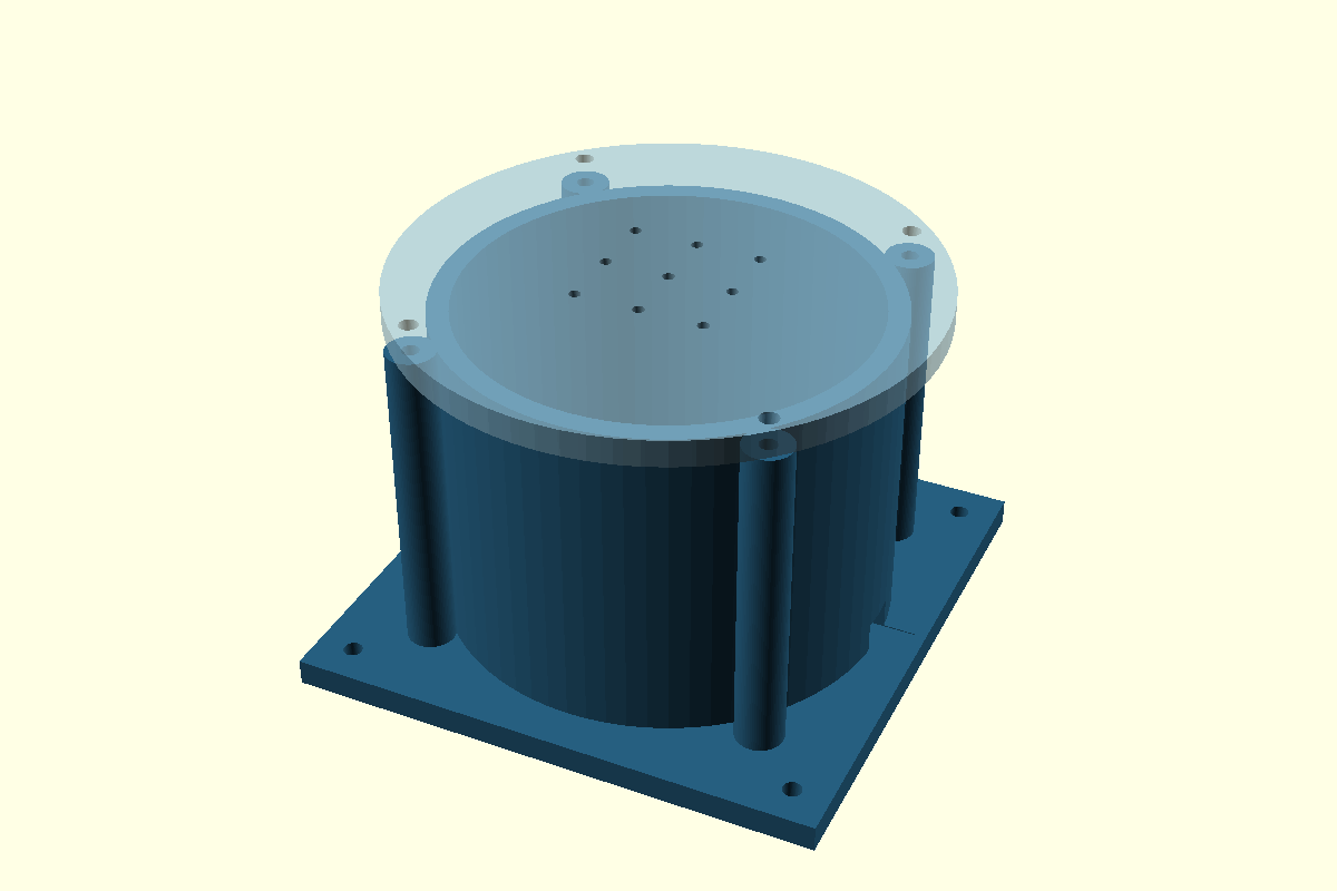 Engineering CAD-generated base and enclosure preview; fit-check candidate only